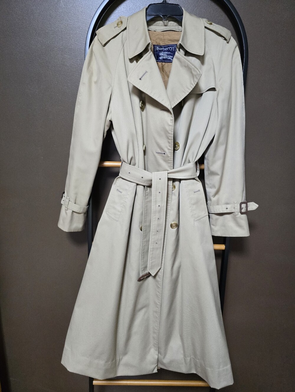 Vintage Burberry Beige Plaid Lined Trench Coat, With Removable Liner - Picture 1 of 10